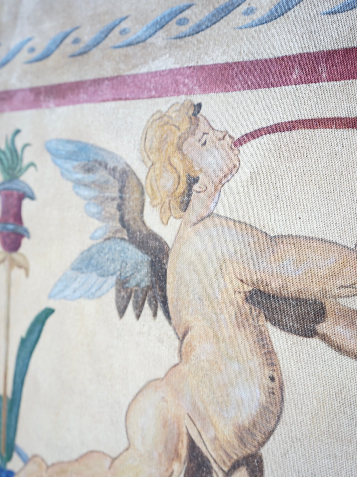 Huile sur toile à décor de grotesque