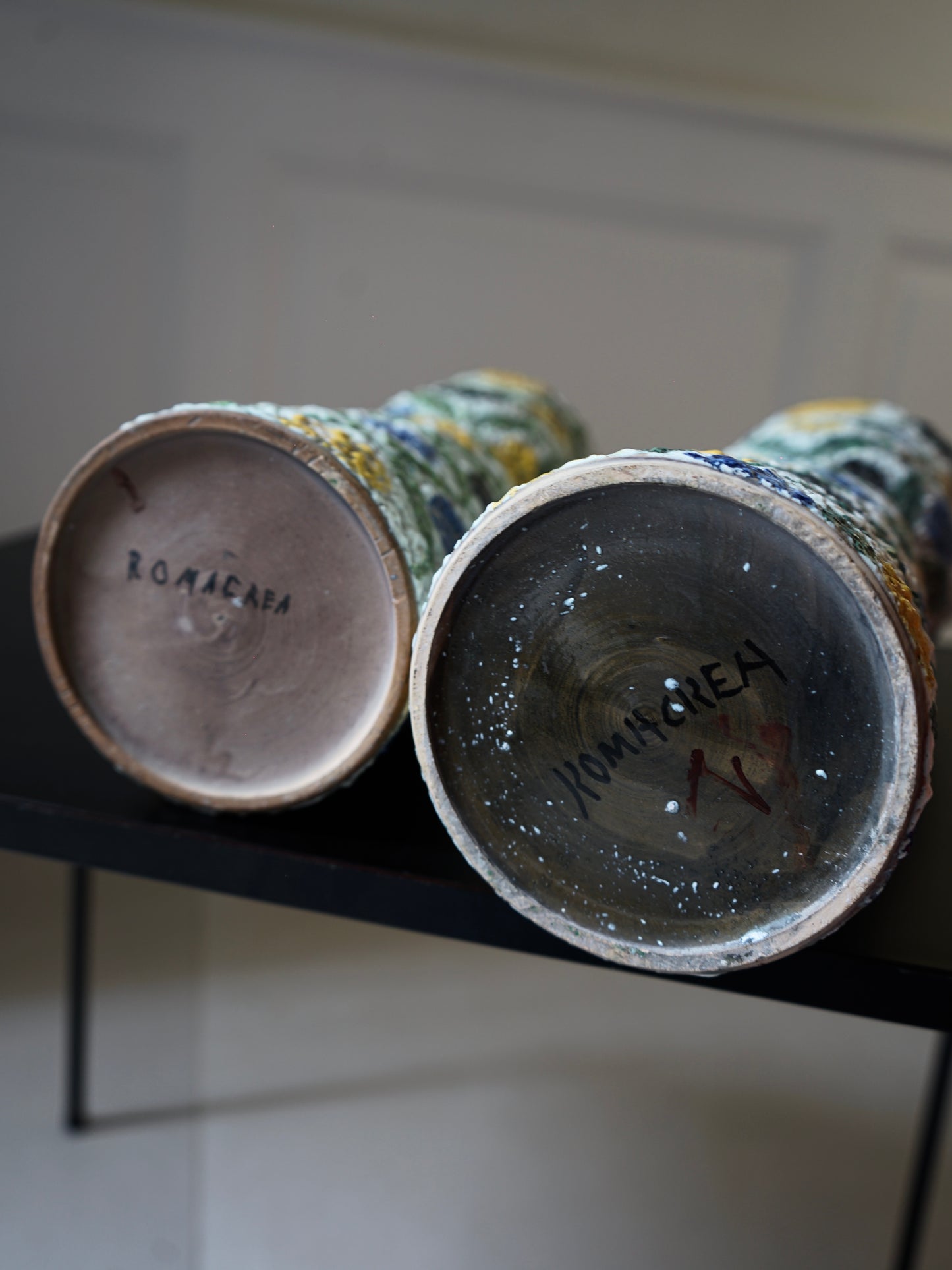 Paire de Vases en grès émaillé du collectif Romacréa