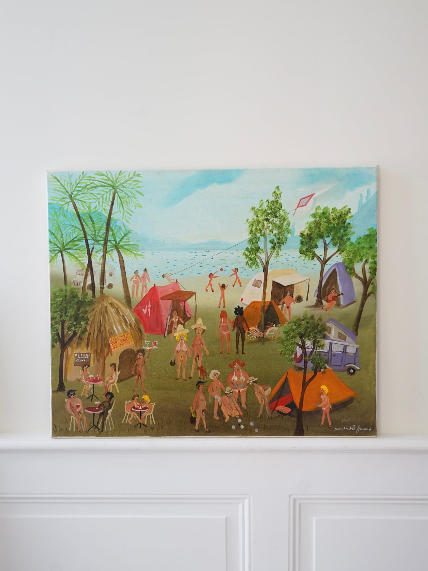 "Aux petits cui-cuis enchantés" Peinture Naïve