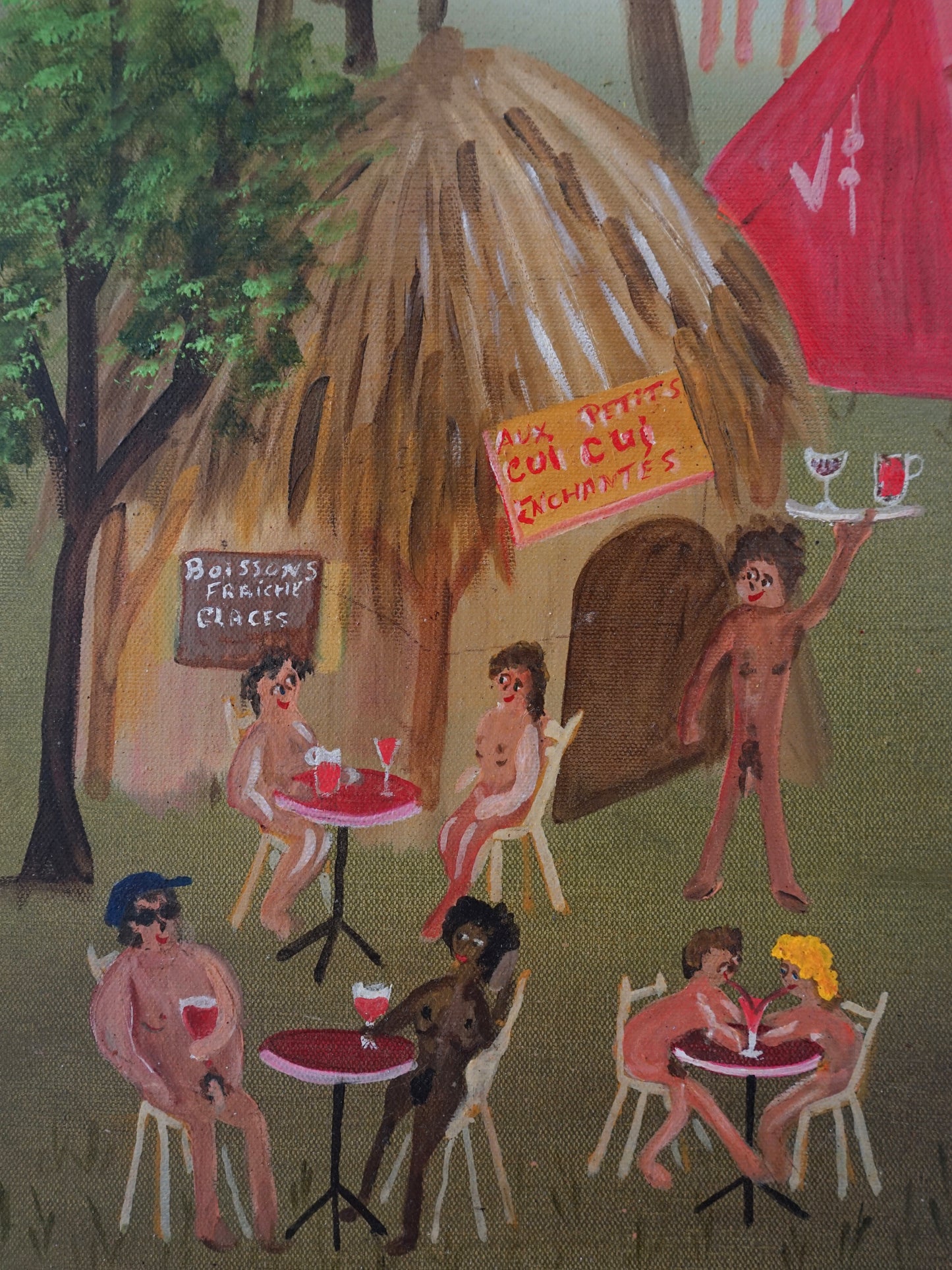 "Aux petits cui-cuis enchantés" Peinture Naïve