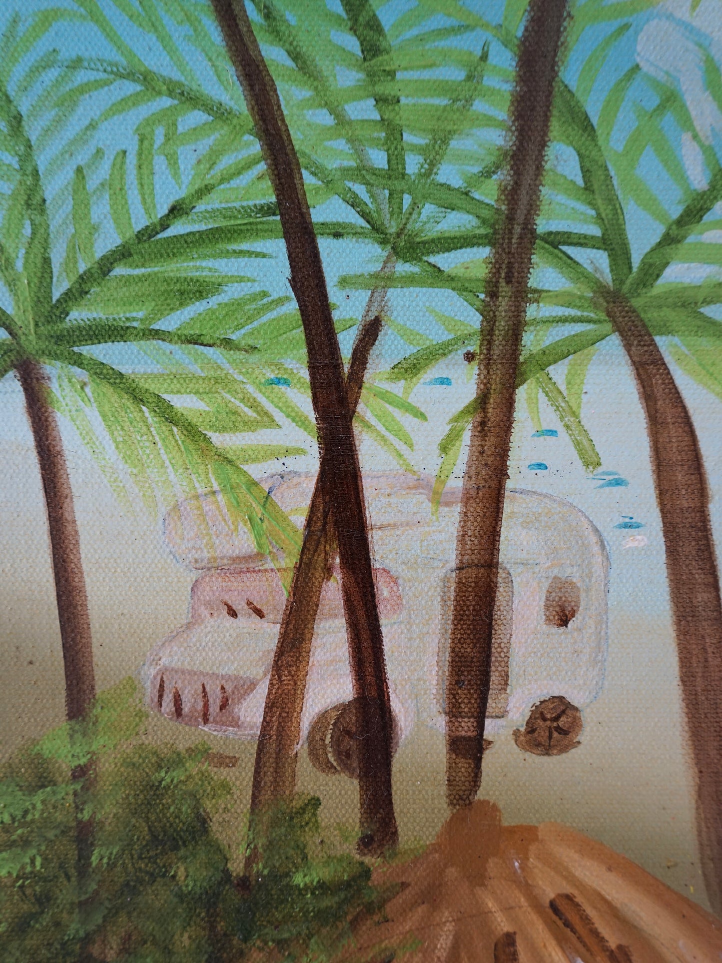 "Aux petits cui-cuis enchantés" Peinture Naïve
