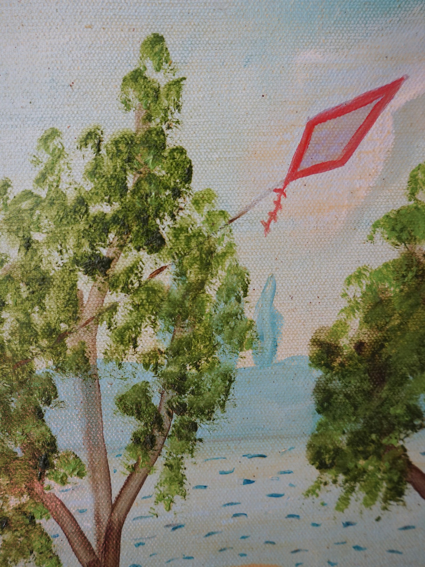 "Aux petits cui-cuis enchantés" Peinture Naïve
