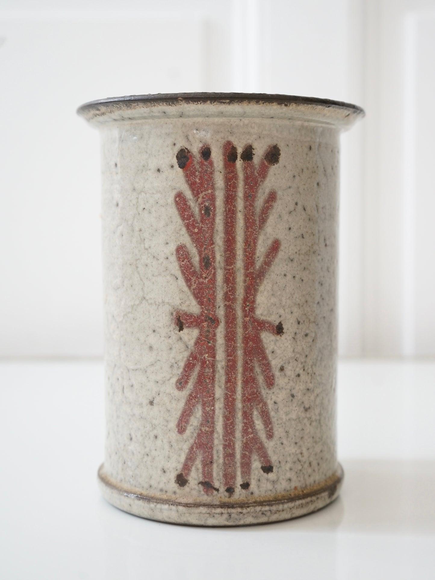 Vase en grès à décor de Coq, Atelier du Mûrier