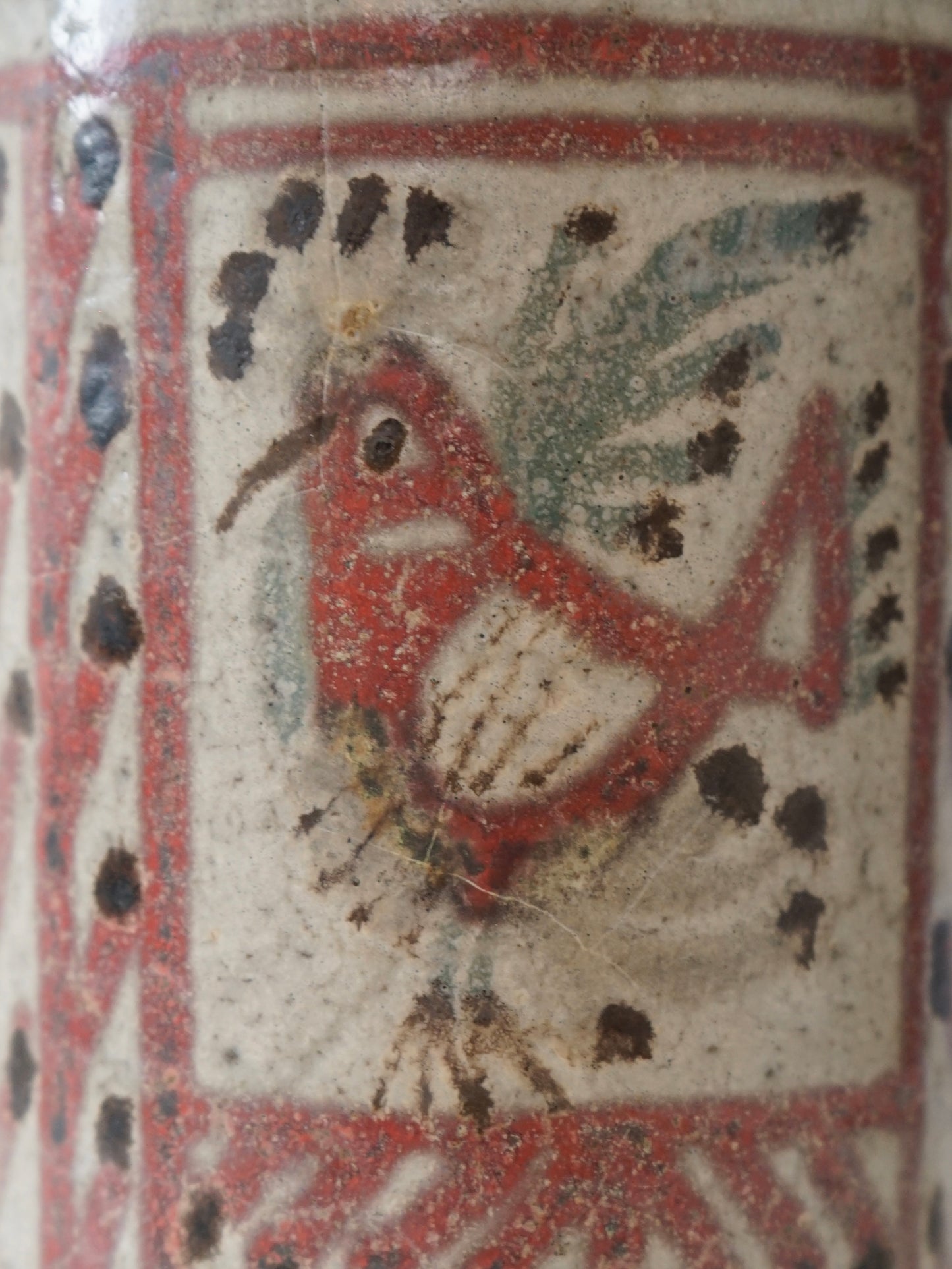 Vase en grès à décor de Coq, Atelier du Mûrier