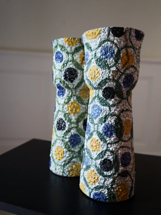 Paire de Vases en grès émaillé du collectif Romacréa