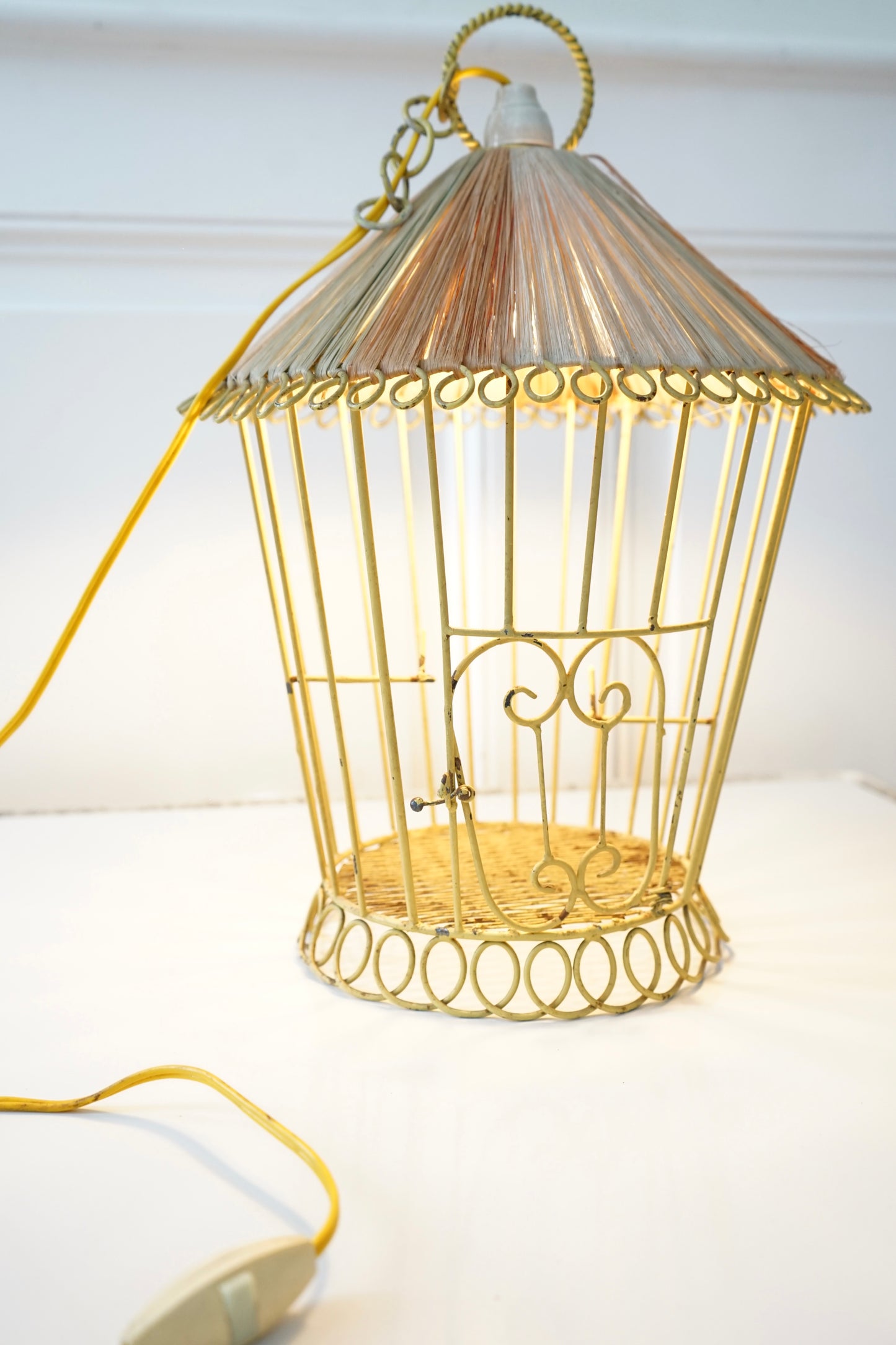 Lampe cage à oiseaux